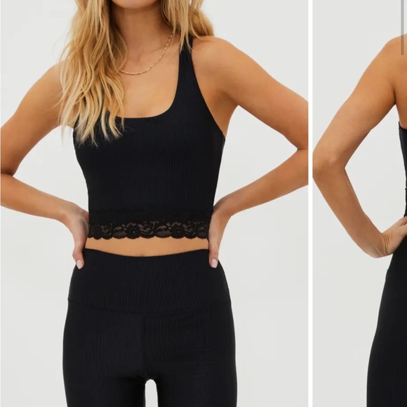 Beach Riot Tops - Beach Riot lease trim mini ribbed crop bra XS